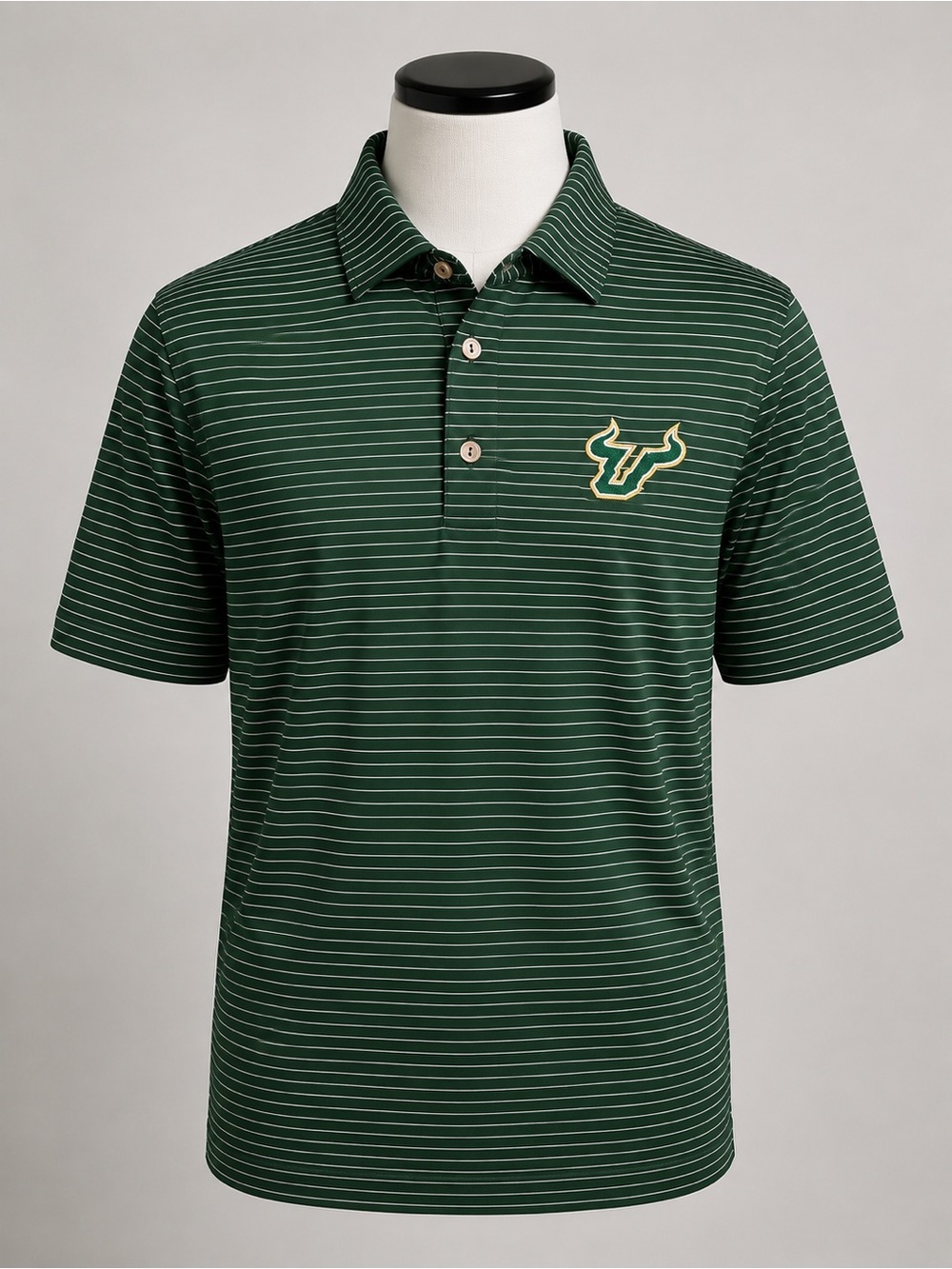 Peter Millar Summer Comfort USF Bulls Polo Men’s M Green Striped NWT